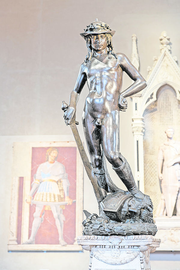 Opera in bronzo parzialmente dorato esposta al Museo Nazionale del Bargello.
