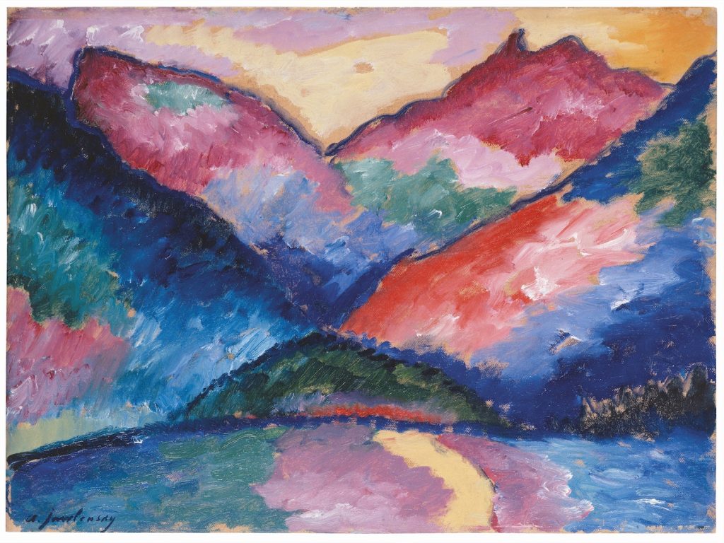 Alexej von Jawlensky, Das Oytal bei Oberstdorf,1912 ca. Oel auf Pappe(© Hamburger Kunsthalle / bpk. Foto: Elke Walford)