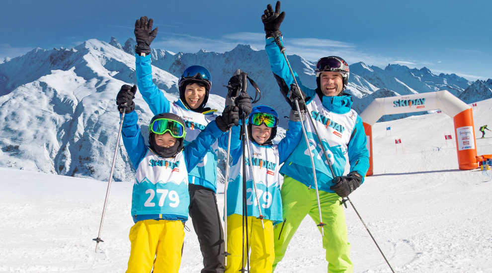 Giochi e premi in una gara sugli sci