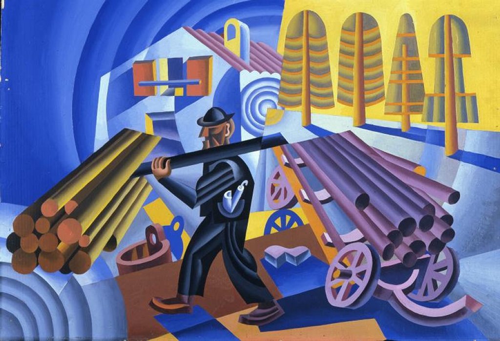 Fortunato Depero, Il legnaiolo, 1912.
