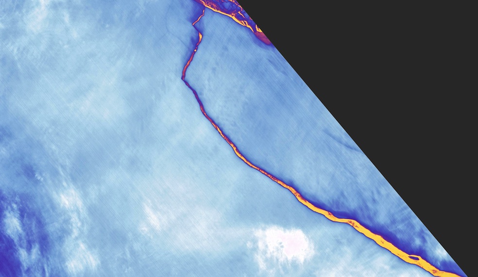 Vista satellitare dell’area interessata della Penisola antartica (NASA)