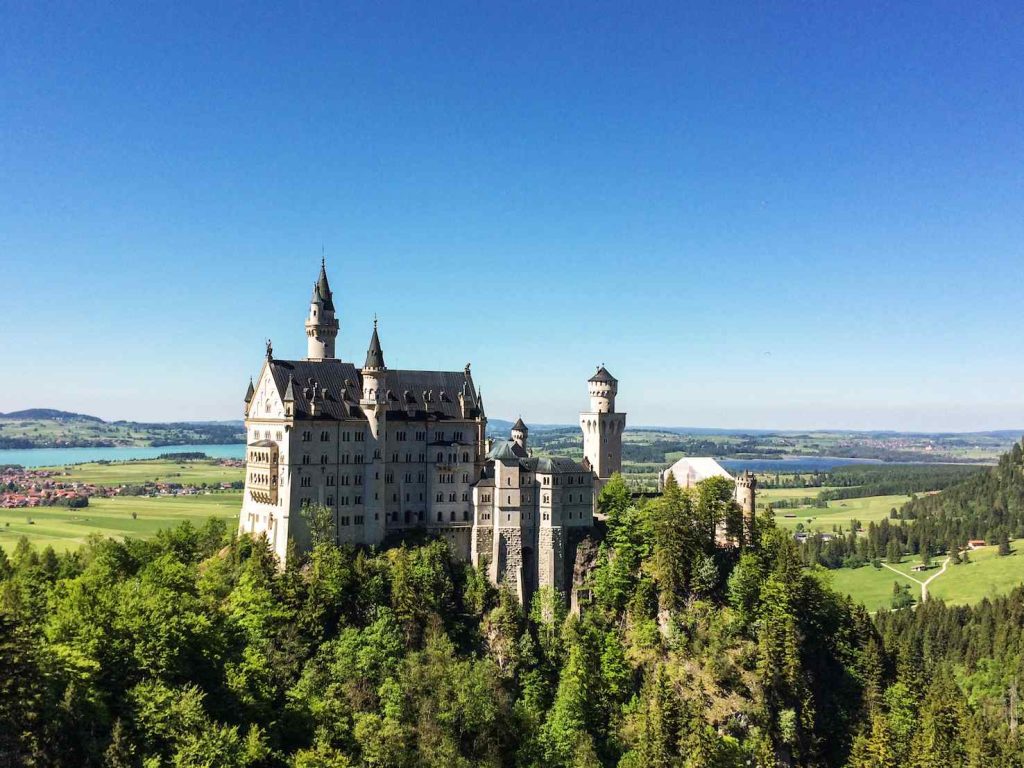 Una panoramica del Castello di Neuschwanstein