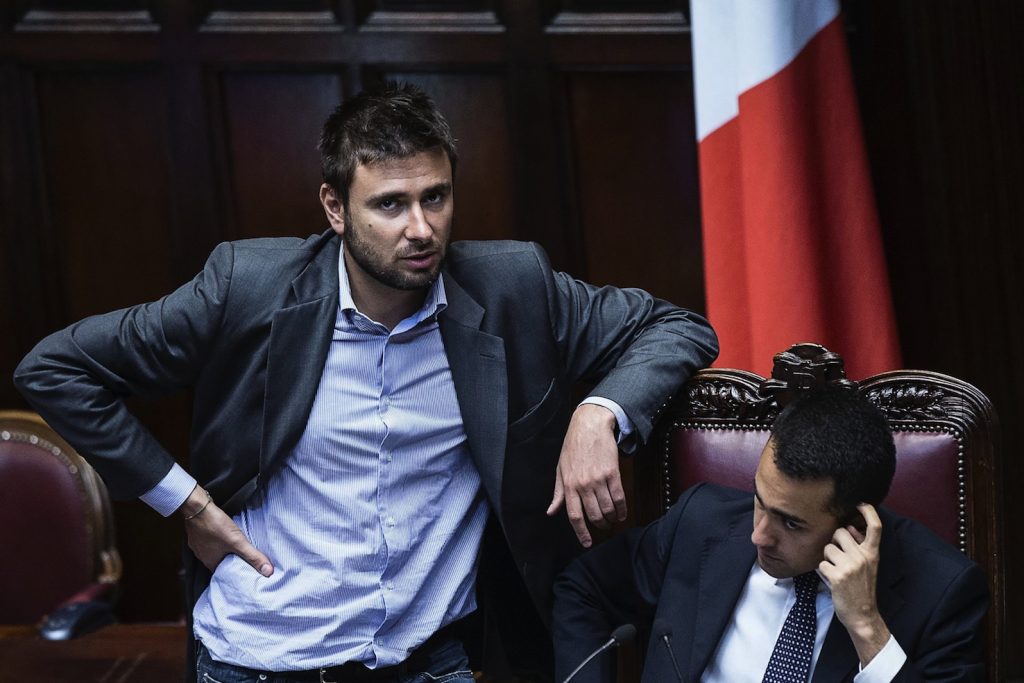 I grillini Alessandro Di Battista (a sinistra) e Luigi Di Maio