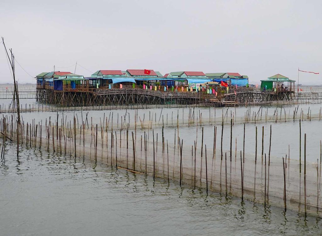 Case a palafitta nella laguna di Hue, ai tempi utilizzate per la raccolta e la lavorazione del pesce, oggi trasformate in ristoranti (Massimo Morello)