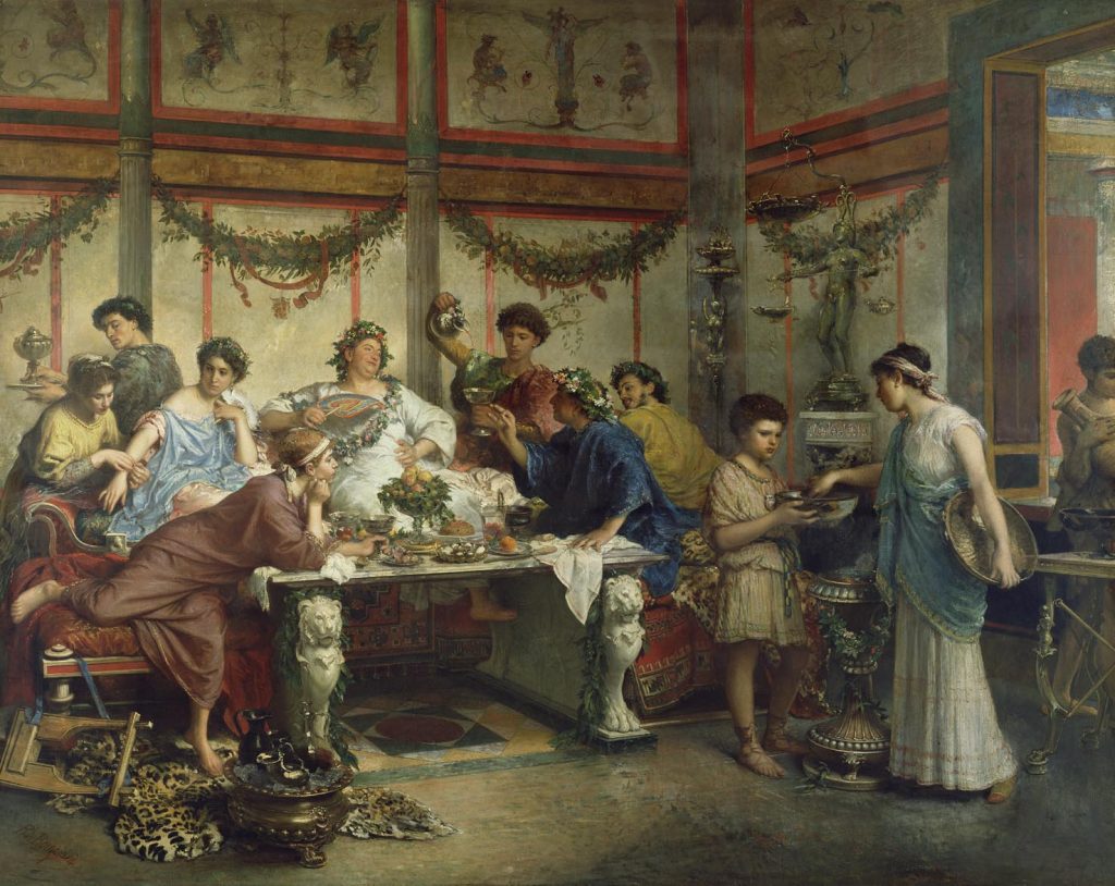Festa romana (Dipinto di Roberto Bompiani, esposto al Paul Getty Museum)