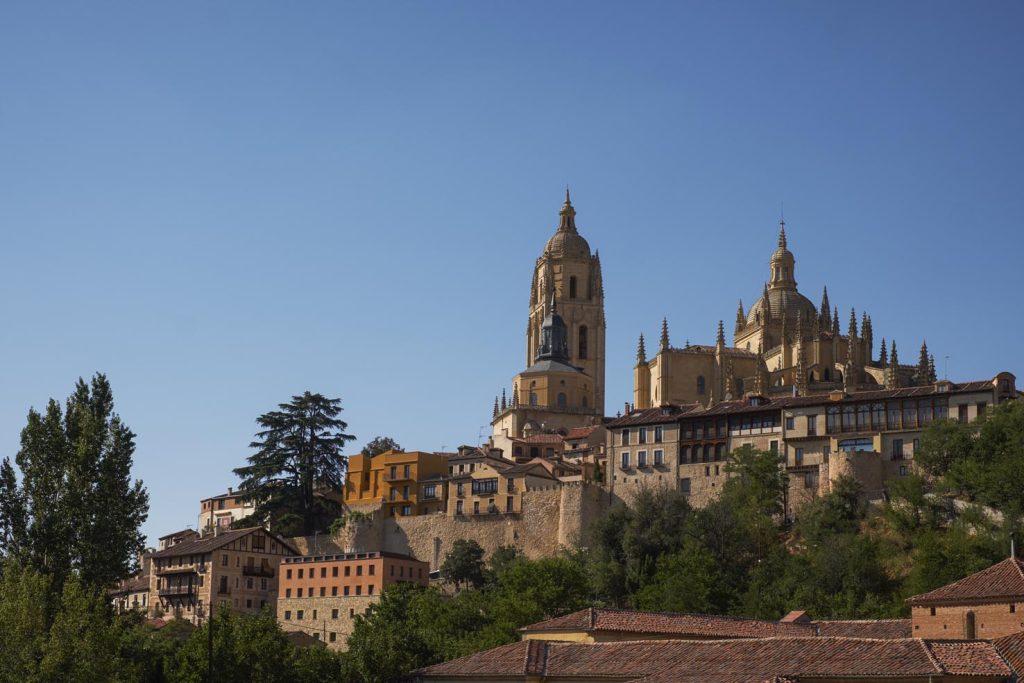 Segovia. La cattedrale e l'area della città vecchia che un tempo era il quartiere ebraico (Juderia)