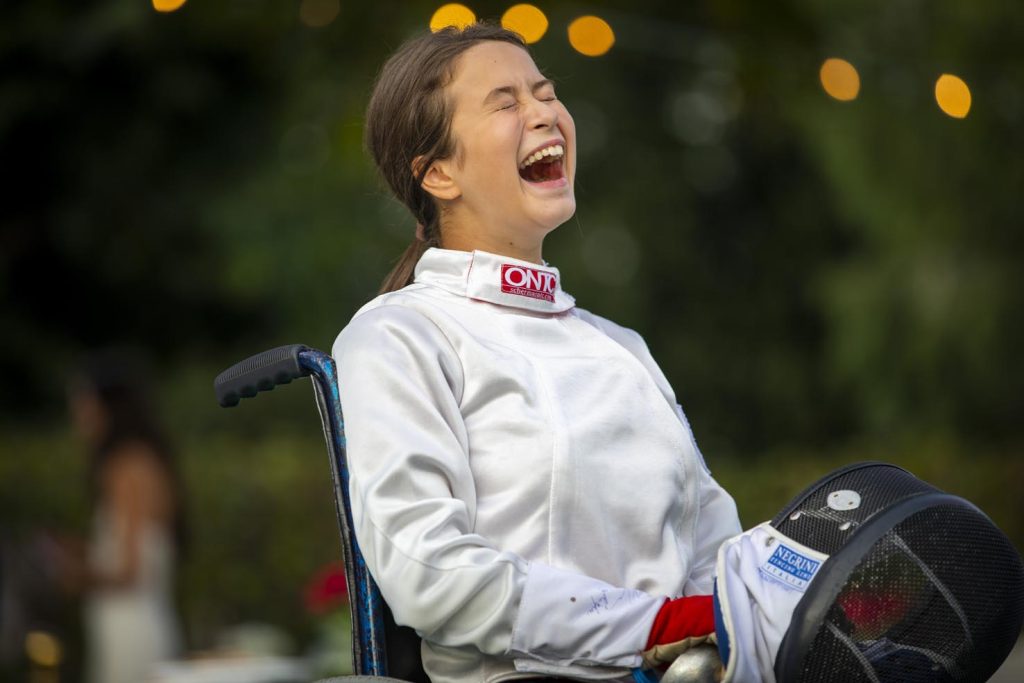 Alessandra, giovane schermidora in forza al club di Lugano.