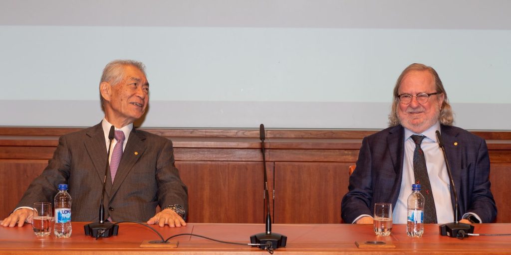 I Premi Nobel per Medicina, Tasuku Honjo e James Allison, Stoccolma, dicembre 2018 (Bengt Nyman)
