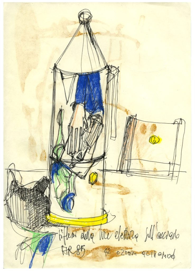 Aldo Rossi, Riflessi della luce elettrica sull’acciaio, 1985, Collezione privata (© Eredi Aldo Rossi, courtesy Fondazione Aldo Rossi)