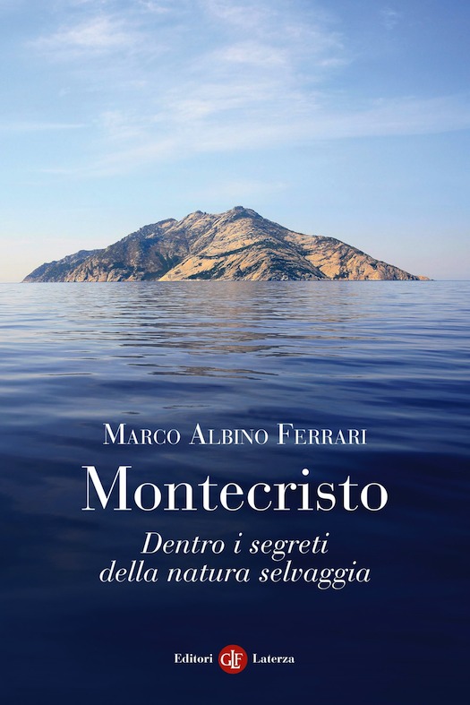 La copertina del libro di Ferrari che mostra sullo sfondo l’isola di Montecristo. 