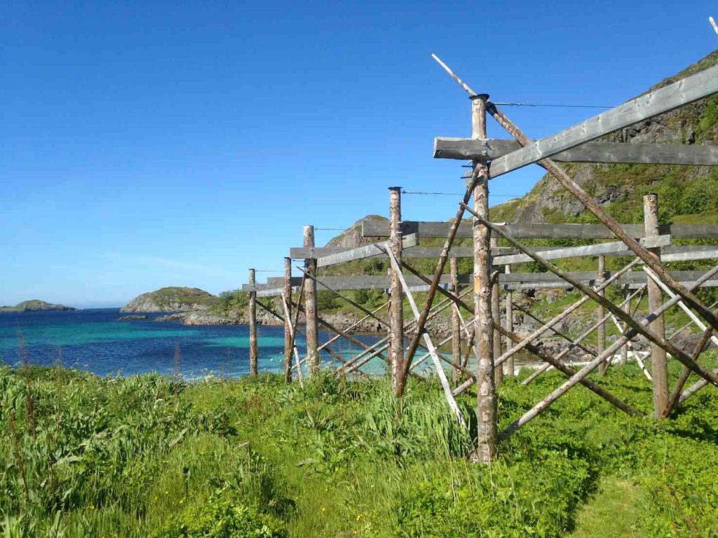 Strutture in legno per essiccare lo stoccafisso