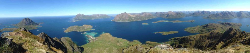 Le isole Vesteralen viste dalla cima di Dyrøya