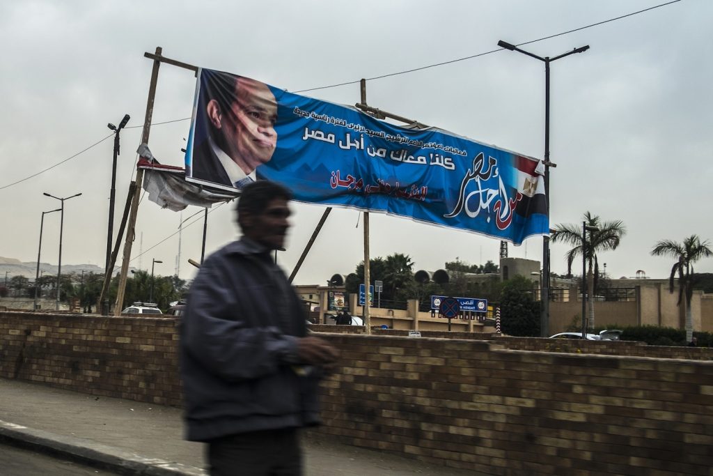 La campagna elettorale è ufficialmente partita il 2 febbraio ma nessuno batterà il quasi candidato unico Al Sisi (AFP)