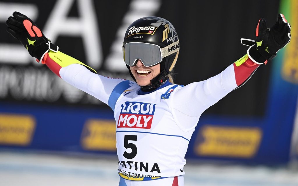 La gioia della campionessa Lara Gut-Behrami (Keystone)