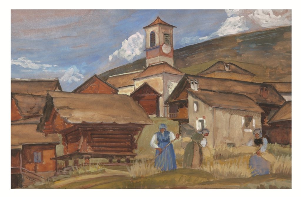 Aldo Crivelli, <i>Cimalmotto con contadine</i>, 1931 (Collezione privata)