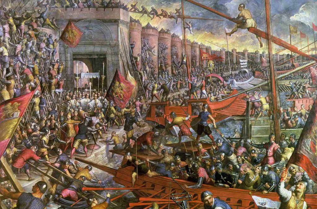 La caduta di Costantinopoli, dipinto di Tintoretto nel Palazzo ducale di Venezia