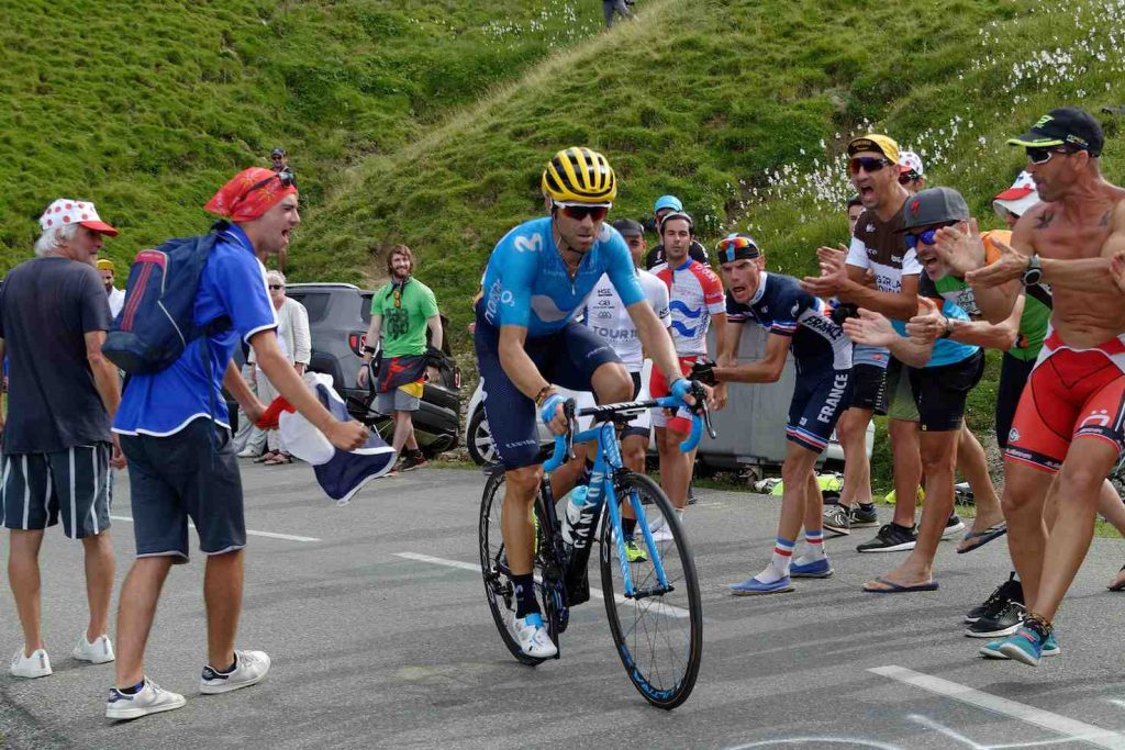 Valverde sull’Aubisque durante la diciannovesima tappa del Tour de France 2018 (S. Yuki)