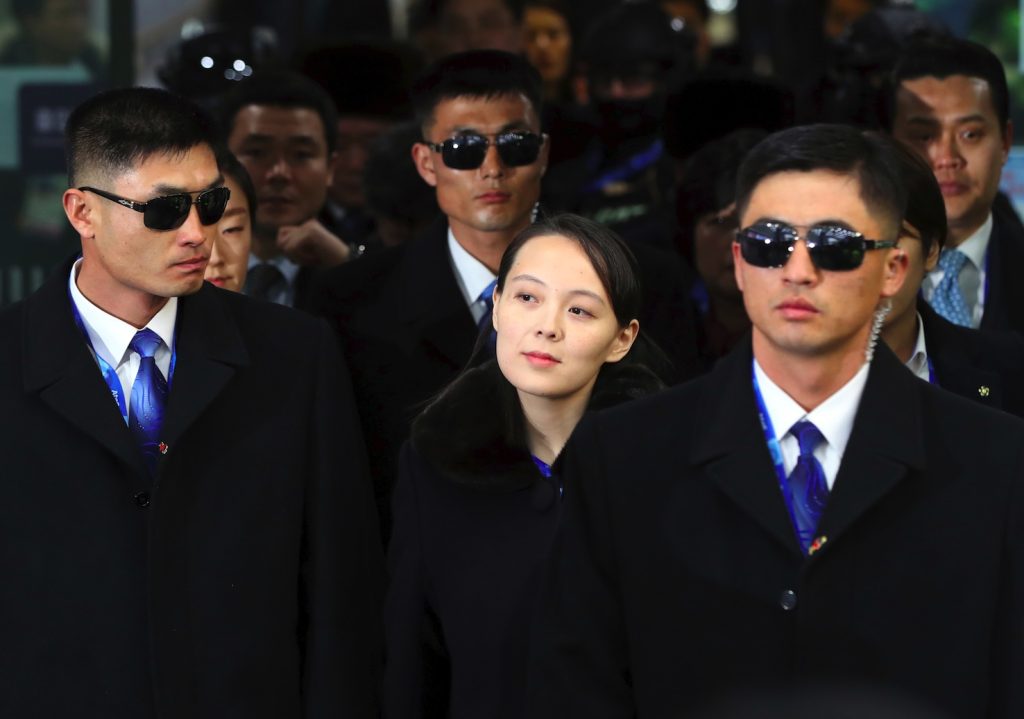 Kim Yo-jong, sorella del leader nordcoreano partecipa alla cerimonia di apertura dei Giochi di Pyeongchang (AFP)