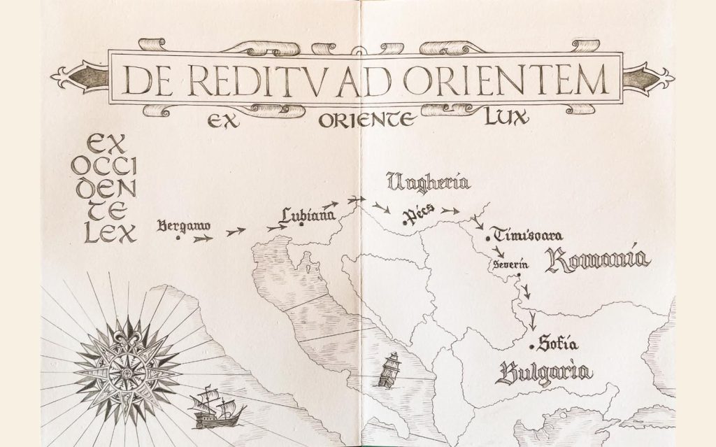 La mappa del viaggio di andata fino all’arrivo a Sofia (Sara Pellicoro)