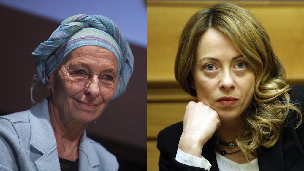 Da sinistra: Emma Bonino e Giorgia Meloni