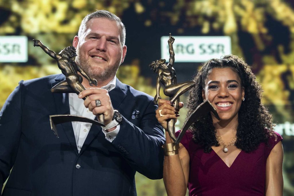Christian Stucki e Mujinga Kambundji premiati sportivi svizzeri del 2019 (Keystone)
