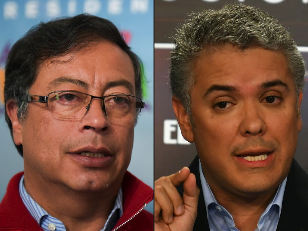 I due sfidanti del ballottaggio: Ivan Duque (a destra) e Gustavo Preto (AFP)