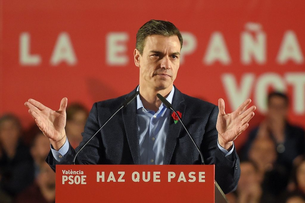 Il leader del PSOE Pedro Sanchez (AFP)