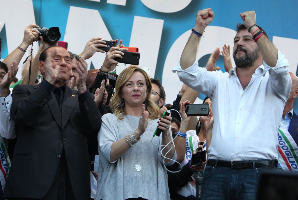 Forza Italia (Berlusconi), Fratelli d’Italia (Meloni) e Lega Nord (Salvini) si presentano alleati (Shutterstock)