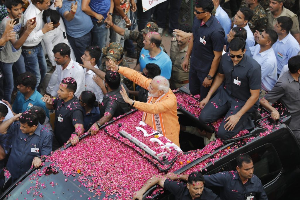 Narendra Modi in aprile a Varanasi durante la campagna elettorale (Keystone)