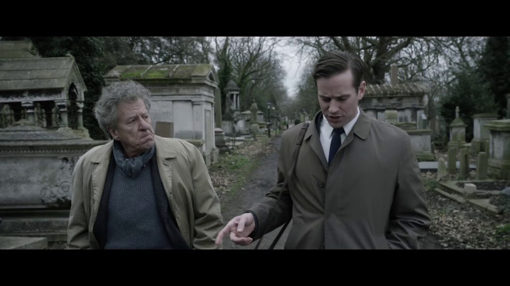 Geoffrey Rush e Armie Hammer in una scena di Final Portrait (youtube)