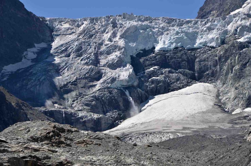 Il fronte del ghiacciaio del Mont Miné