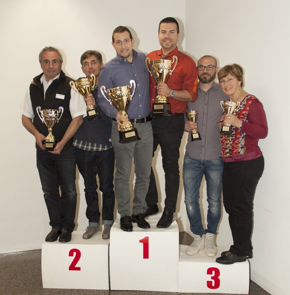 I gerenti vincenti: Maggiotto (Tesserete), Locatelli (Crocifisso), Di Rienzo (Ascona), Stojcev (Maggia), Casartelli (Cassarate) e Rano (Mendrisio Sud) (MAD)