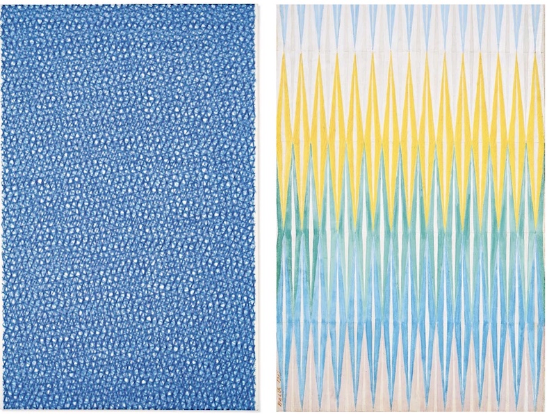 A sinistra un'opera di Dorazio a confronto con una di Balla, a destra. (© 2023, ProLitteris, Zurich)