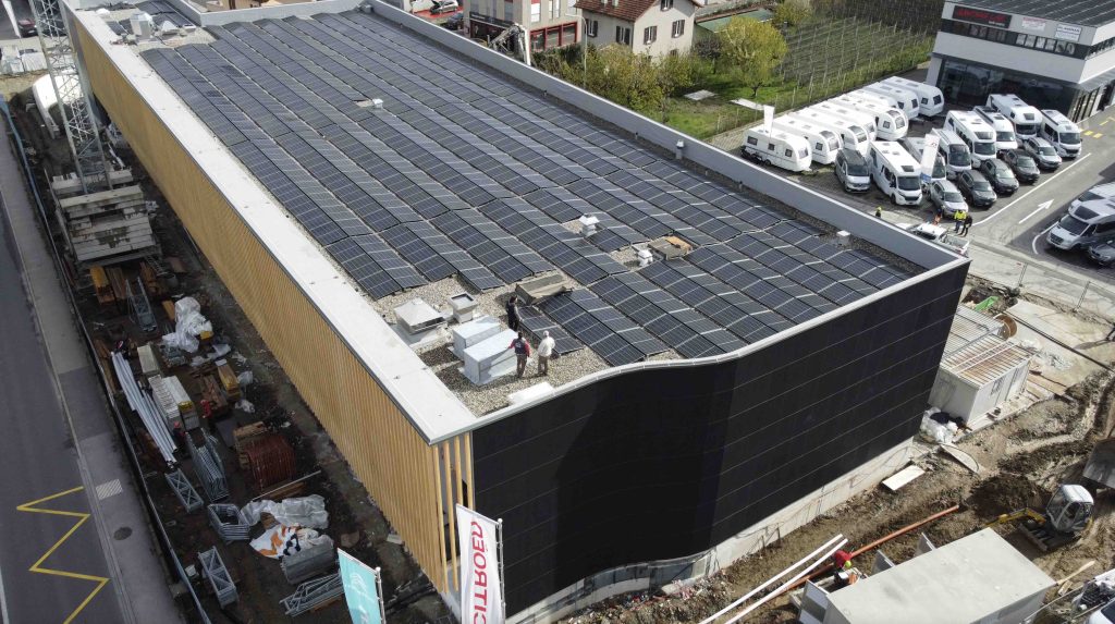 Veduta dall'alto del cantiere di Bellinzona Nord