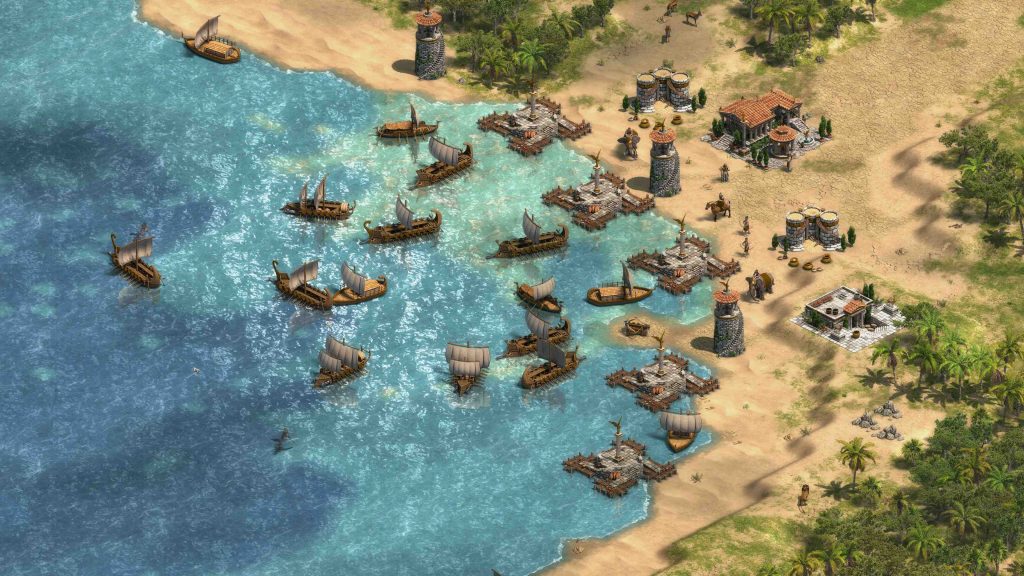 Il gioco è ambientato nell’antichità, qui in un porto dei Fenici (news.xbox.com)