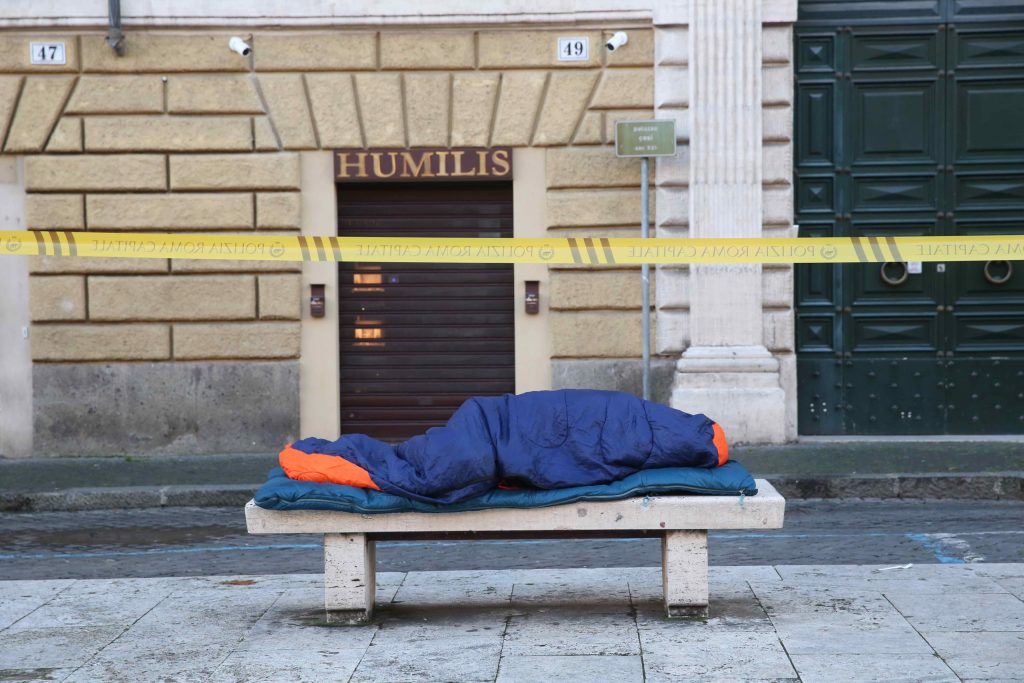 Un’istantanea da Roma. Strade deserte a causa del Coronavirus e tanto freddo (Shutterstock)