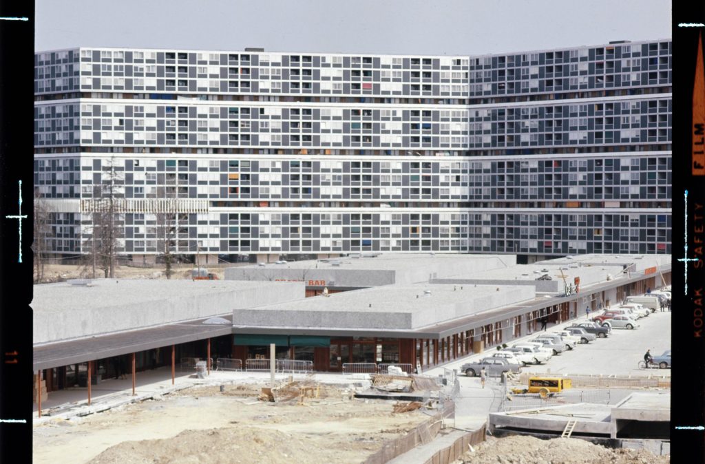 Walter Binder, Complesso residenziale Le Lignon in costruzione (GE), Vernier, 1968. (gta Archiv / ETH Zürich, Walter Binder)