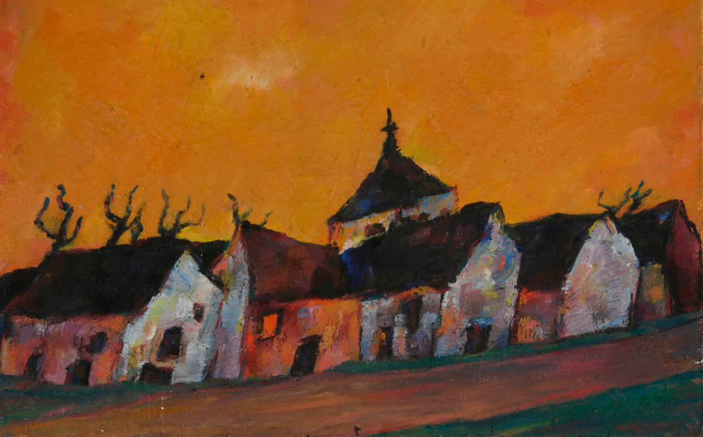 Jean Corty, Villaggio, olio su tavola