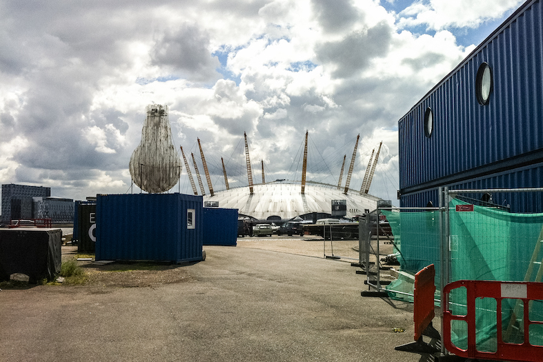 Vista sulla O2 dal Trinity Buoy Wharf