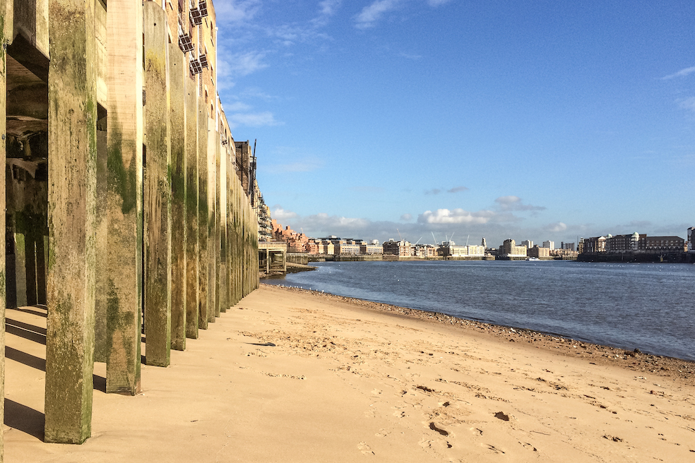 La Wapping Beach nei pressi del pub Prospect of Whitby
