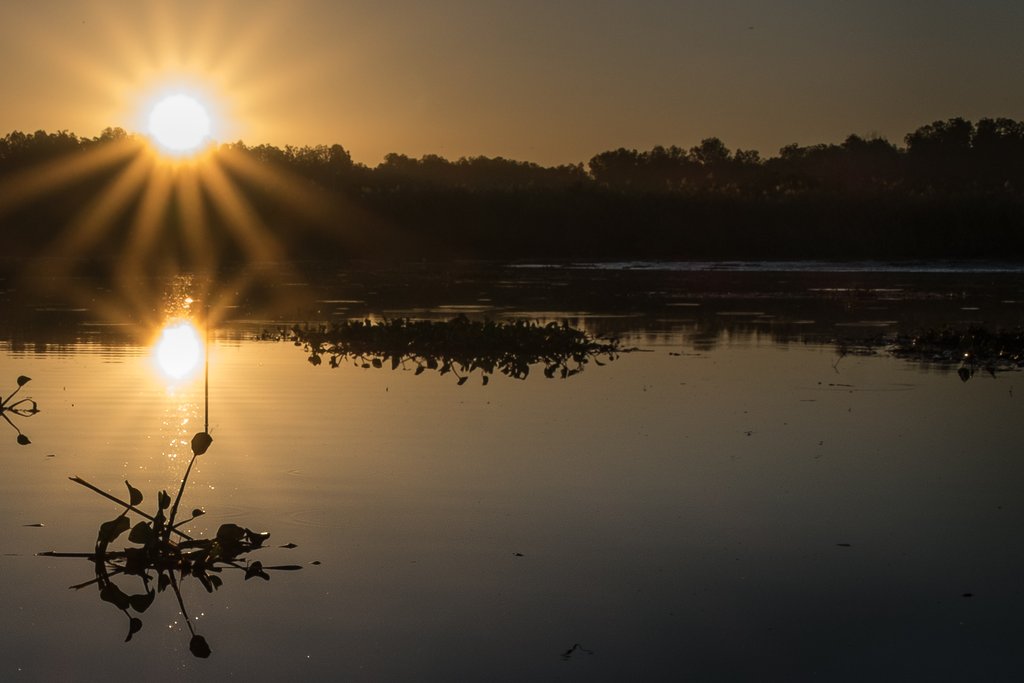 Sole nascente sul canale di Chiquimulilla