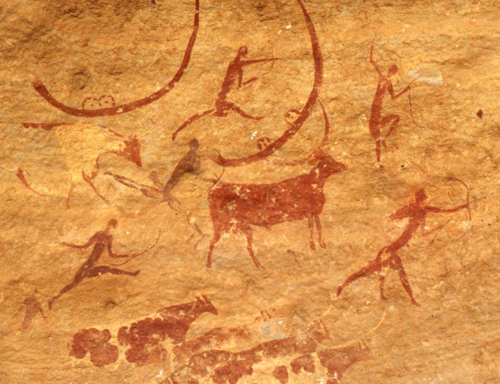 Arte rupestre risalente al Neolitico, Parco nazionale Tassili n’Ajjer, Sahara, Algeria (Patrick Gruban)