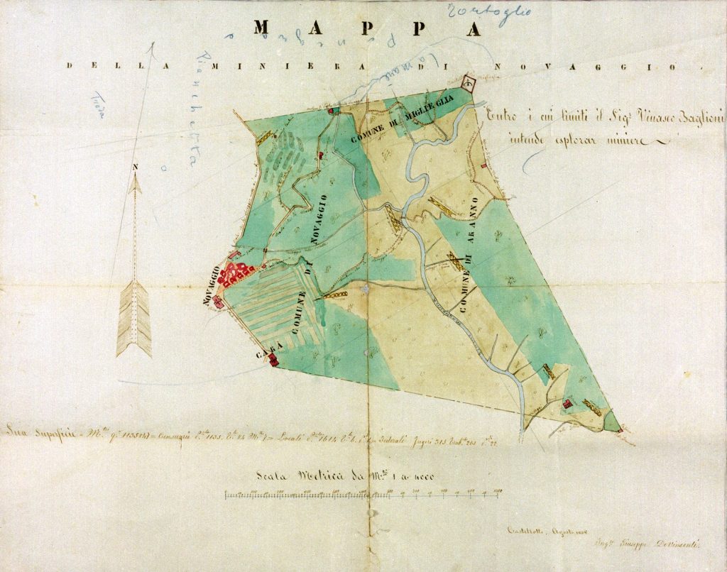 Mappa della miniera di Novaggio (www.lanostrastoria.ch)