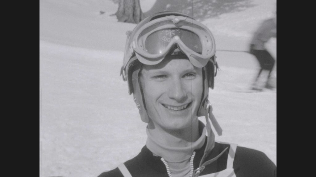 Christian Marazzi vinse la discesa libera di Carì nel 1969 (immagine tratta dalla pellicola in 16mm trasmessa da «Obiettivo sport»)