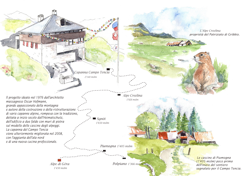 L’illustrazione del tragitto a firma di Romano Venziani