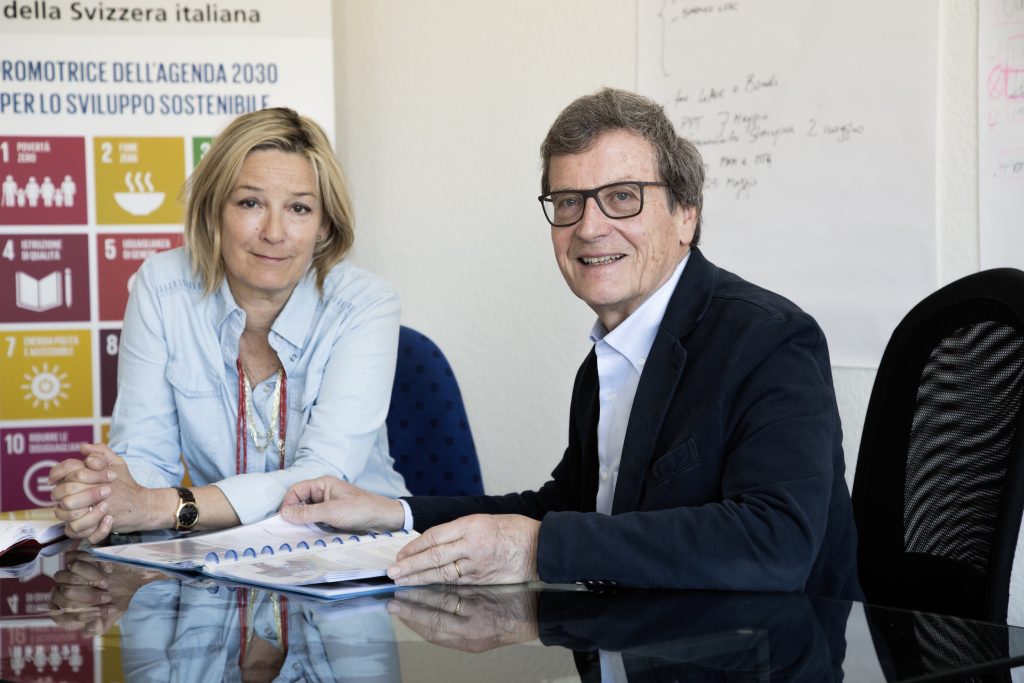 Marianne Villaret, segretaria generale della FOSIT, e Pietro Veglio, presidente uscente della FOSIT (Stefano Spinelli)