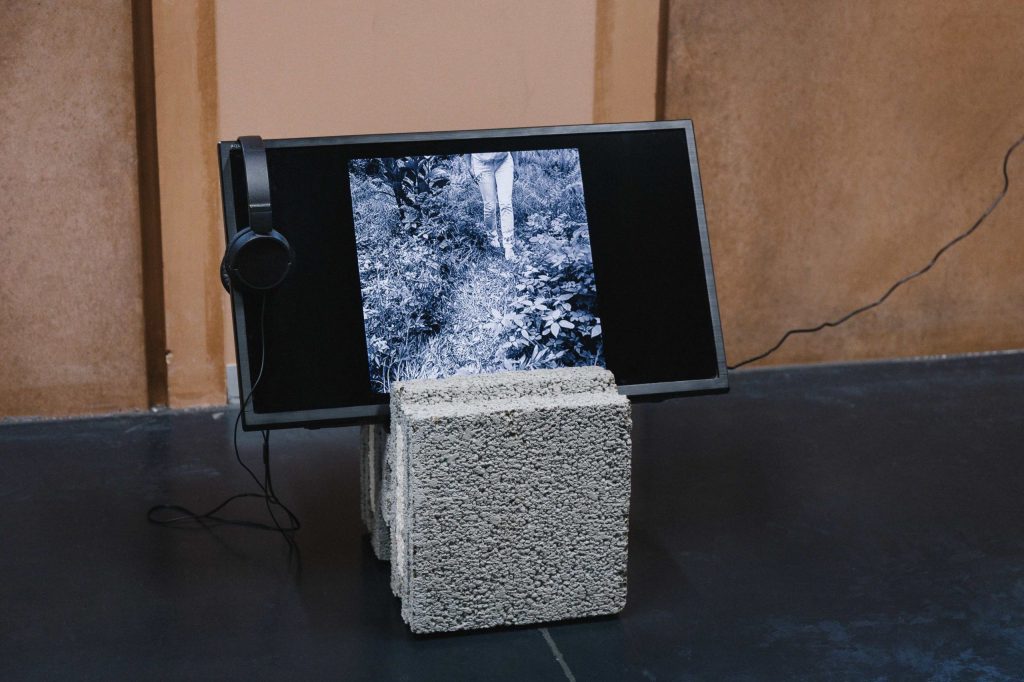 Video della performance «Dove il confine è invisibile» di Nicoletta Grillo nella mostra <i>Intangible Thresholds</i> alla Biblioteca SUPSI di Mendrisio (N. Grillo)