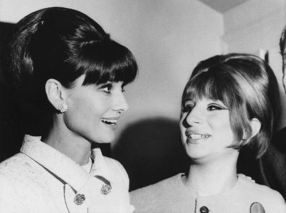 Audrey Hepburn, Barbra Streisand After a performance of "Funny Girl" (1964) (Fred Baby)