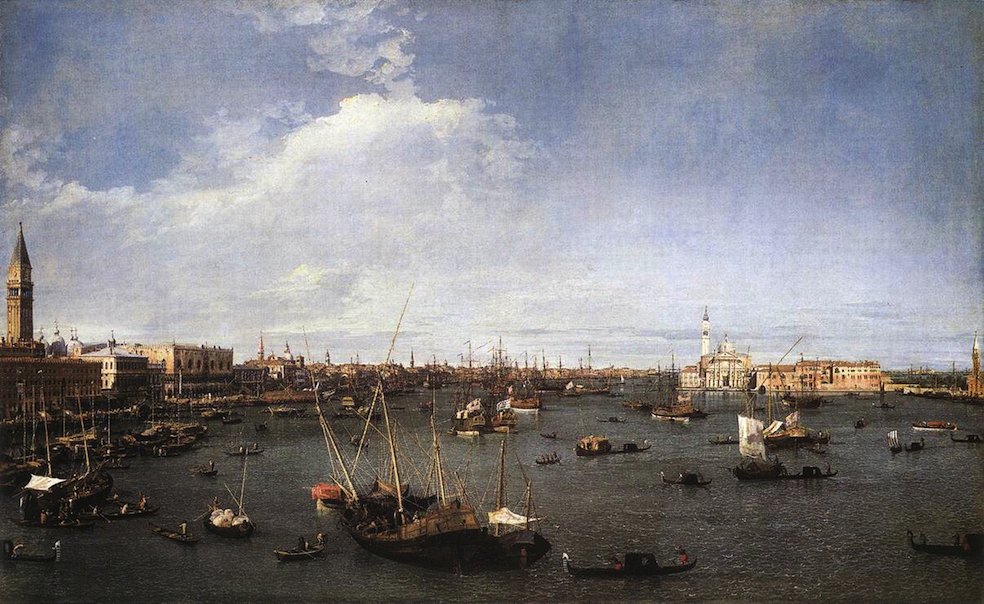 Il Bucintoro di Palazzo Ducale – Venezia, olio su tela di Canaletto (II) (Museo di Milano: collezione Aldo Crespi)