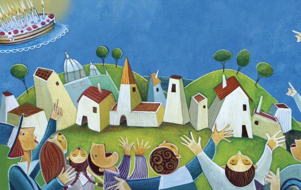 La torta in cielo con 100 candeline per Gianni Rodari è l’album omaggio uscito per Storiedinote.fr